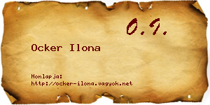 Ocker Ilona névjegykártya